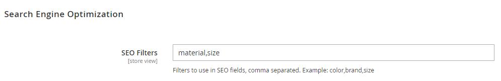 SEO Filters field