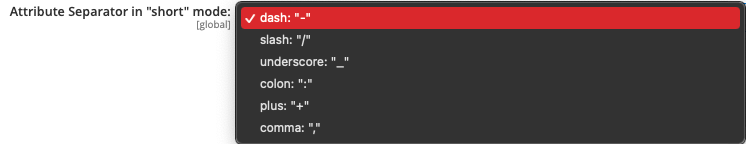 Attribute Separator Config